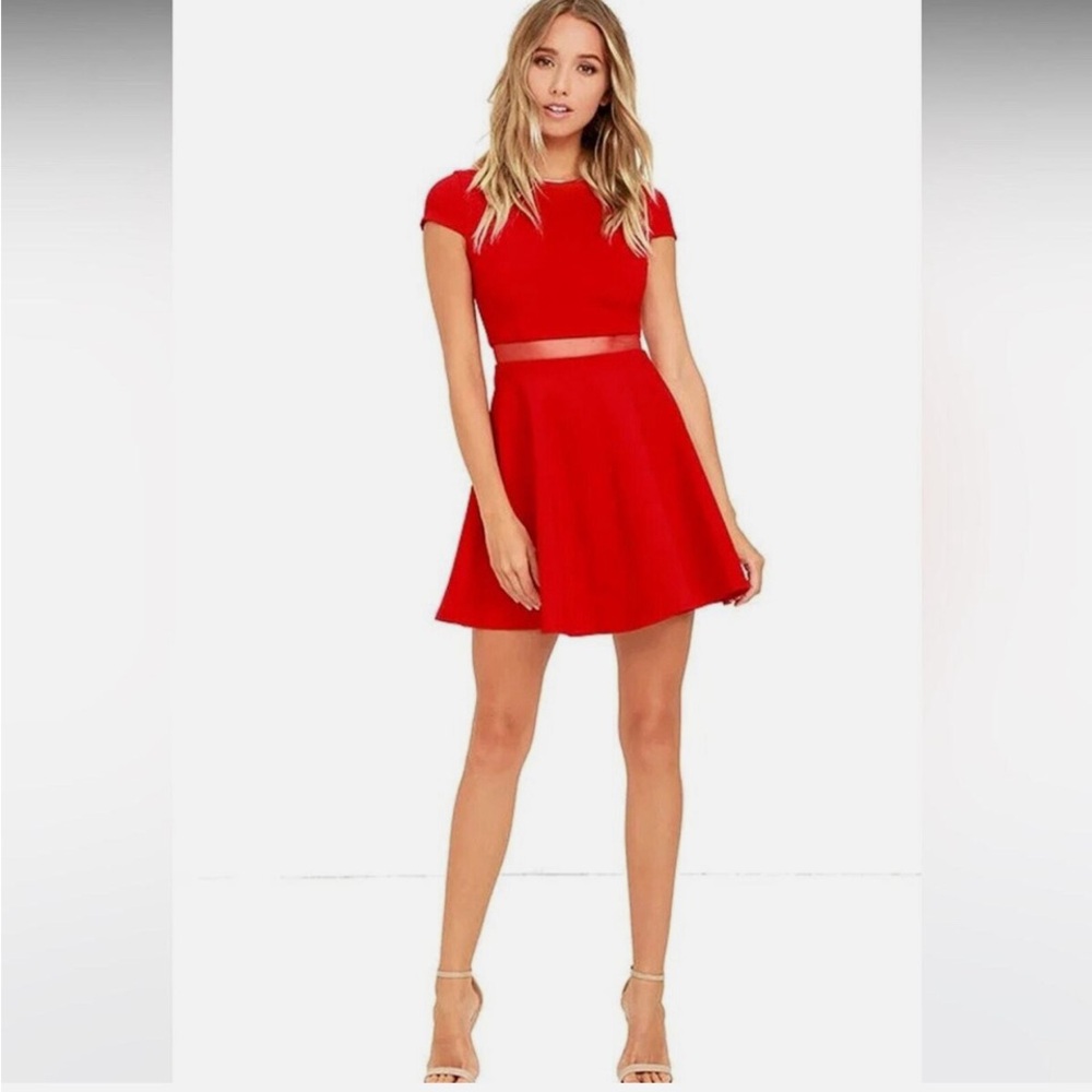 Red Skater Mini-Dress LuLu’s Legendary Lover’s Style JD6437 size Women’s Small